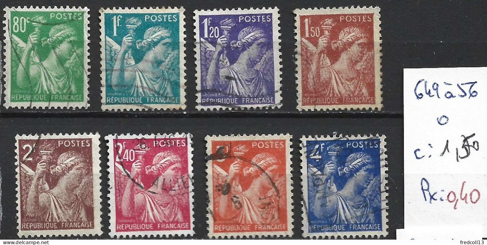 FRANCE 649 à 56 Oblitérés Côte 1.50 € - 1939-44 Iris