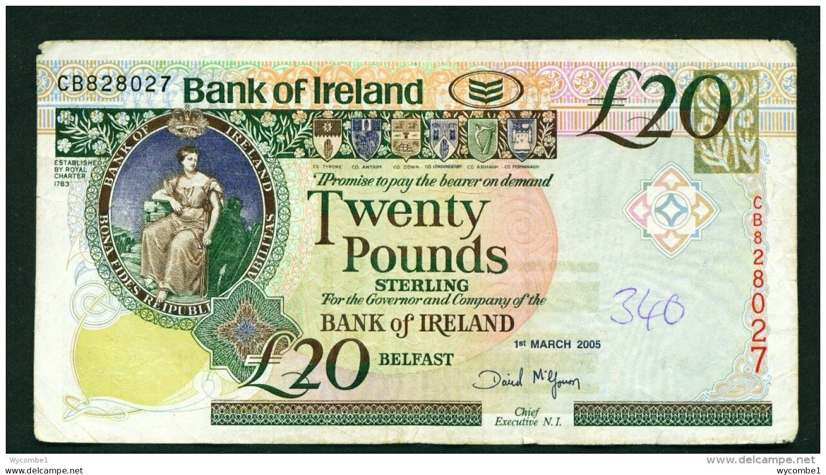 NORTHERN IRELAND - 2005 Bank Of Ireland £20 Circulated Condition As Scans - 20 Pounds