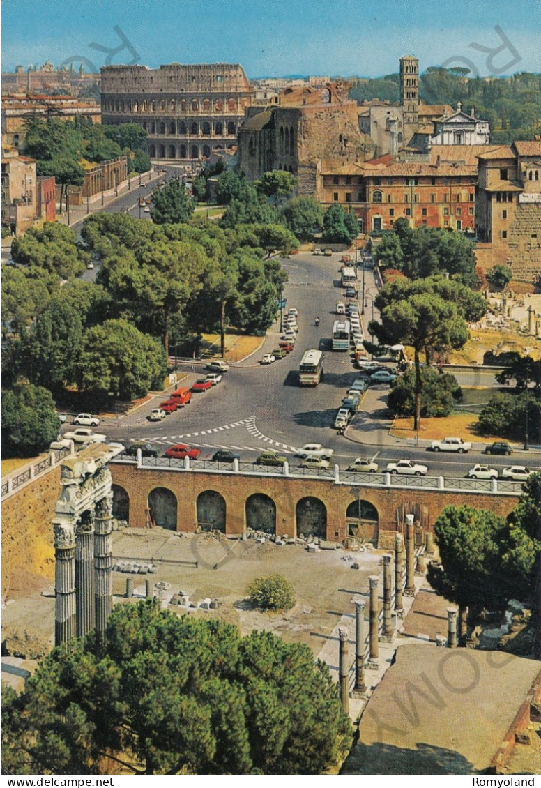 CARTOLINA  ROMA,LAZIO-PANORAMA-IL COLOSSEO-STORIA,MEMORIA,CULTURA,RELIGIONE,IMPERO ROMANO,BELLA ITALIA,NON VIAGGIATA - Colosseum