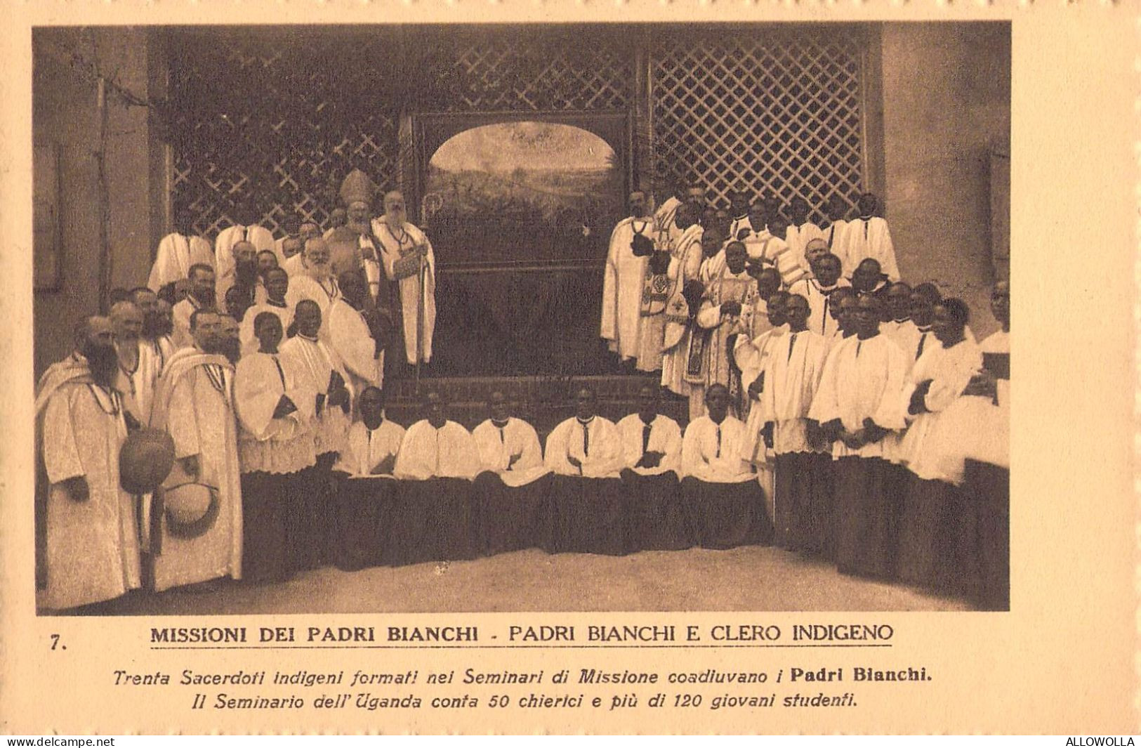 25458 " MISSIONI DEI PADRI BIANCHI-PADRI BIANCHI E CLERO INDIGENO "-VERA FOTO-CART. POST. NON SPED. - Uganda