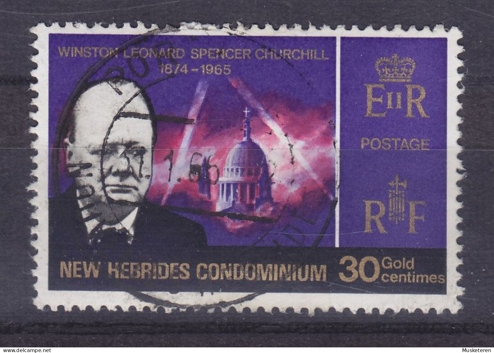 New Hebrides 1966 Mi. 227, 30c. Winston Churchill Deluxe Cancel !! - Used Stamps