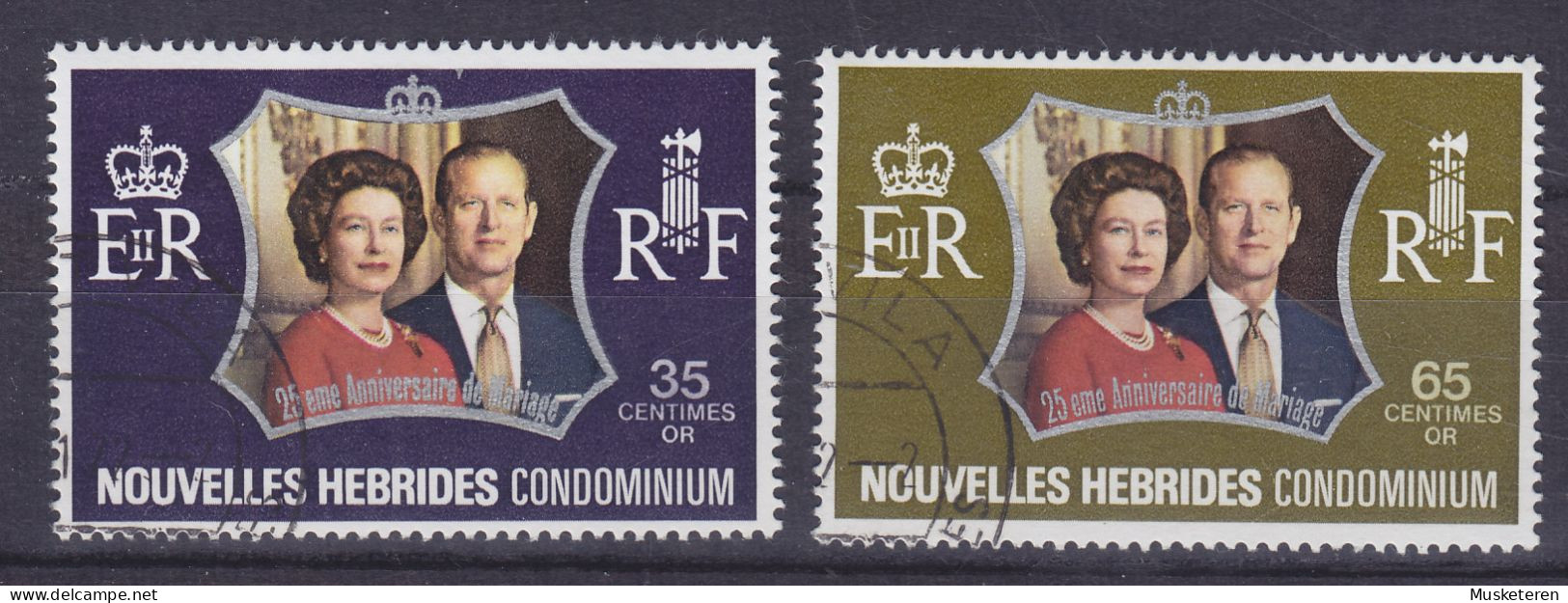 New Hebrides 1972 Mi. 353-54, QEII. Silver Wedding Complete Set, (o) - Gebraucht