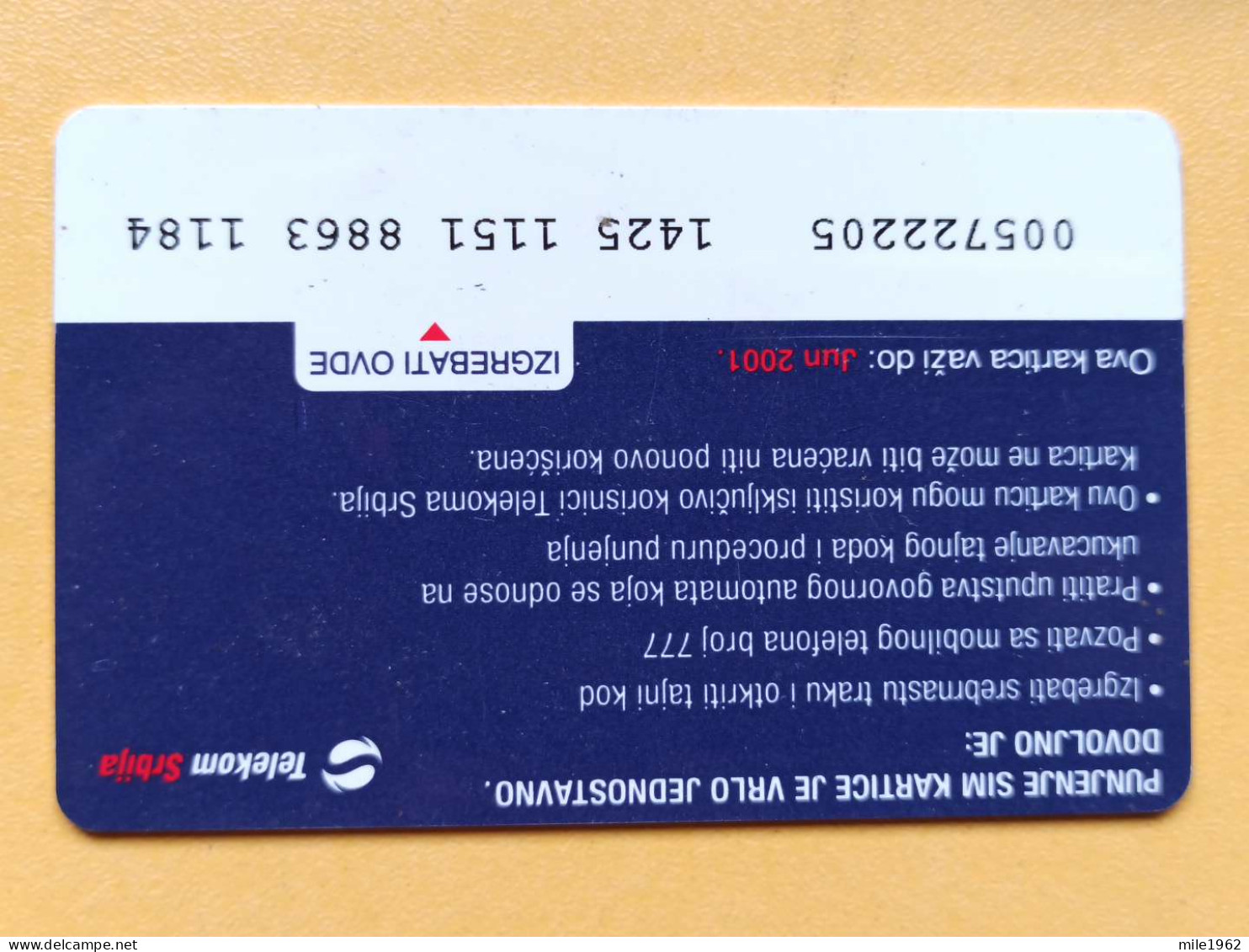 T-208 - YUGOSLAVIA TELECARD, PHONECARD SERBIA - Jugoslavia