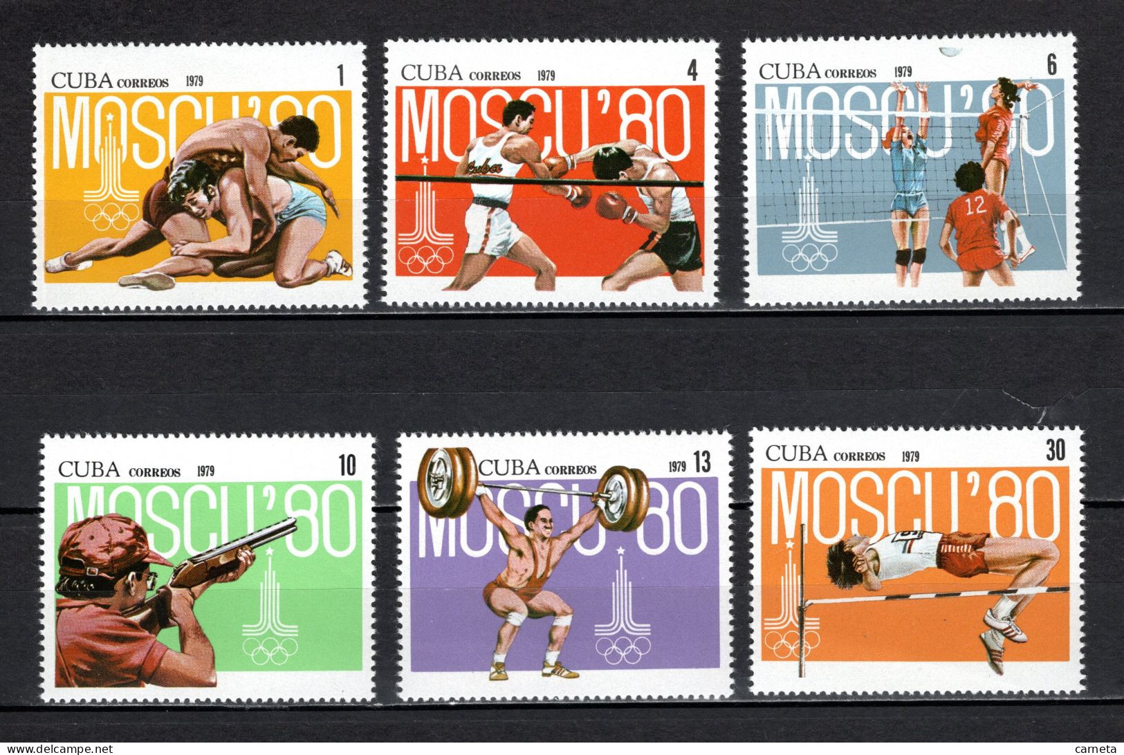 CUBA  N° 2134 à 2139   NEUFS SANS CHARNIERE   COTE 2.50€    JEUX OLYMPIQUES MOSCOU   VOIR DESCRIPTION - Unused Stamps
