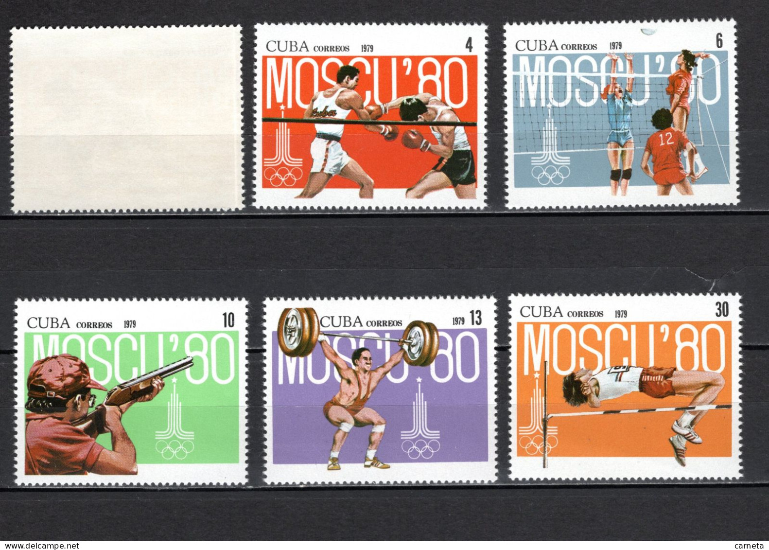 CUBA  N° 2134 à 2139   NEUFS SANS CHARNIERE   COTE 2.50€    JEUX OLYMPIQUES MOSCOU   VOIR DESCRIPTION - Unused Stamps