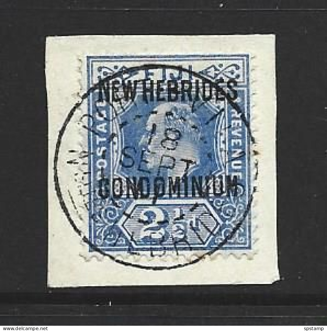 New Hebrides 1910 Overprints On Fiji 2 & 1/2d Blue ,  Nice Full SOTN Cds Of 18/9/11 - Usati