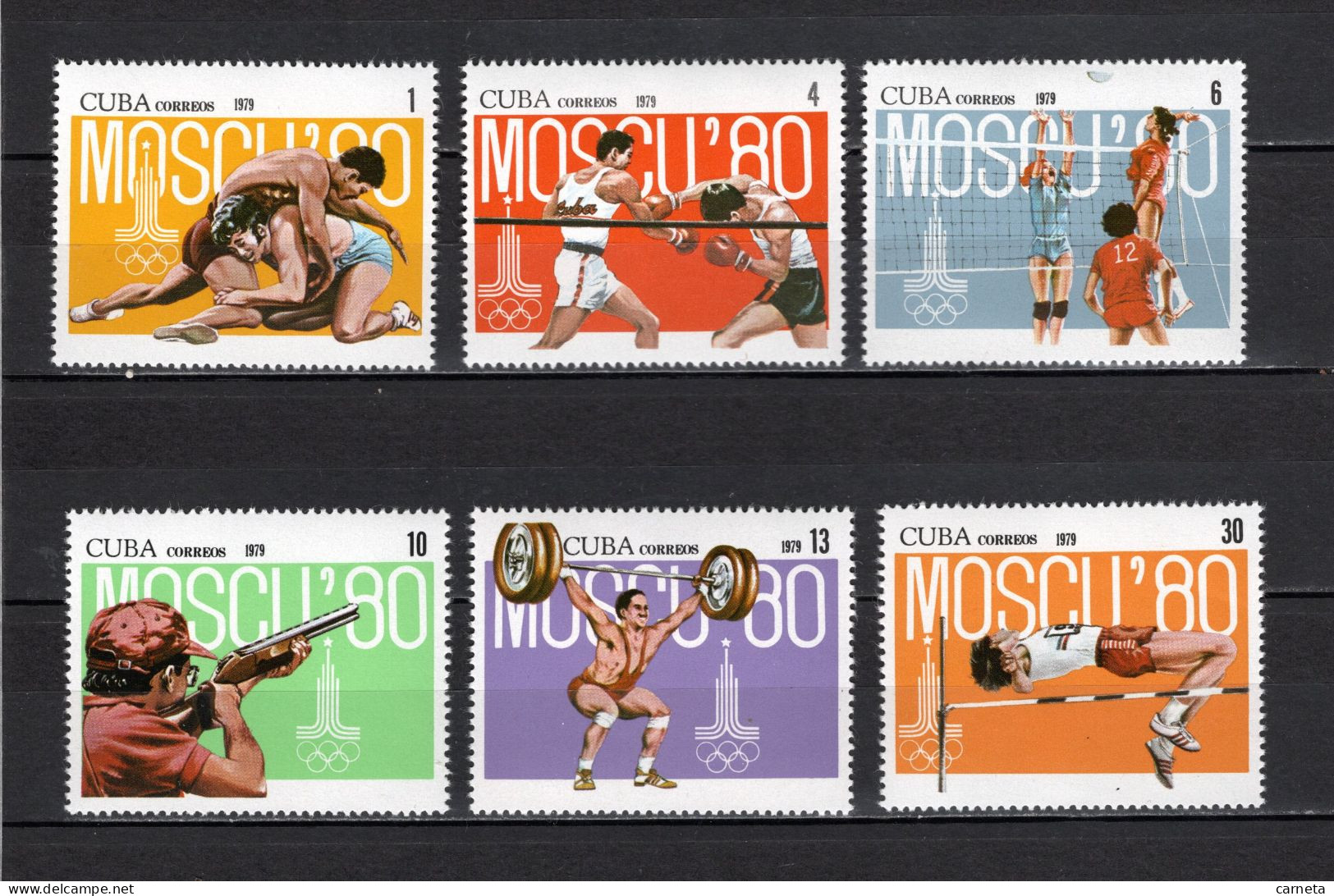 CUBA  N° 2134 à 2139   NEUFS SANS CHARNIERE   COTE 2.50€     JEUX OLYMPIQUES MOSCOU - Unused Stamps