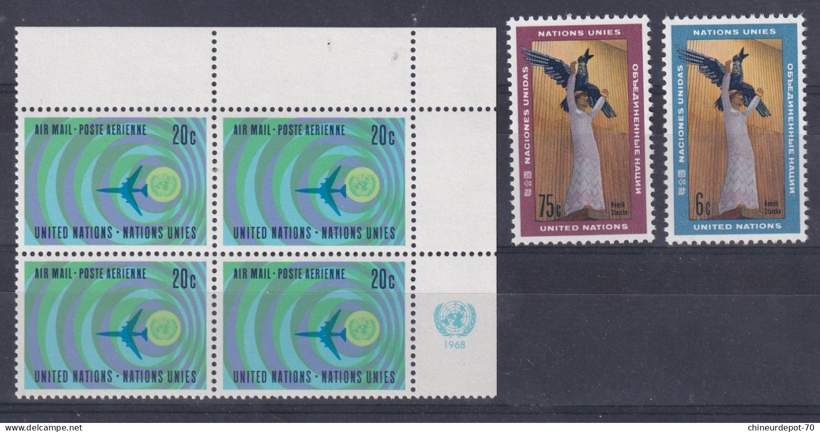 Nations Unies 1968 En Bloc De 4 Neufs Sans Charnières ** - Unused Stamps