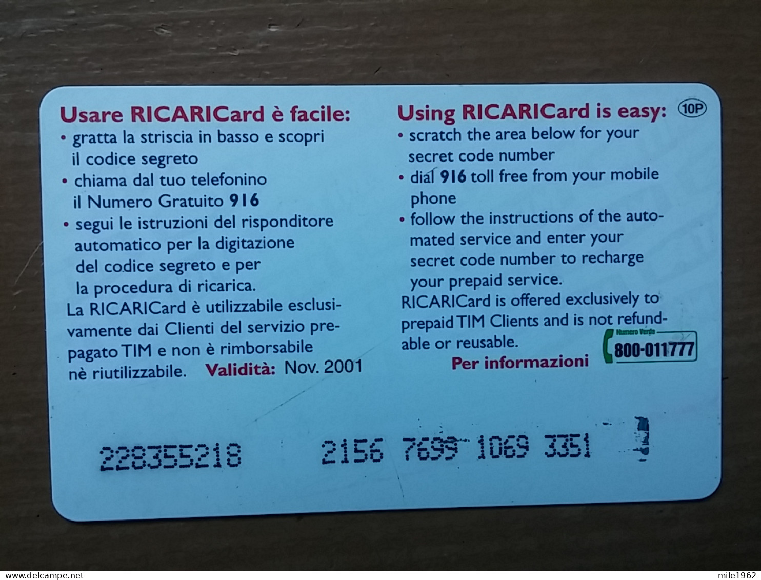 T-224 - TELECARD, PHONECARD ITALIA,  - Autres & Non Classés