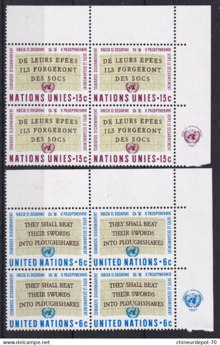 Nations Unies 1967 En Bloc De 4 Neufs Sans Charnières ** - Nuovi