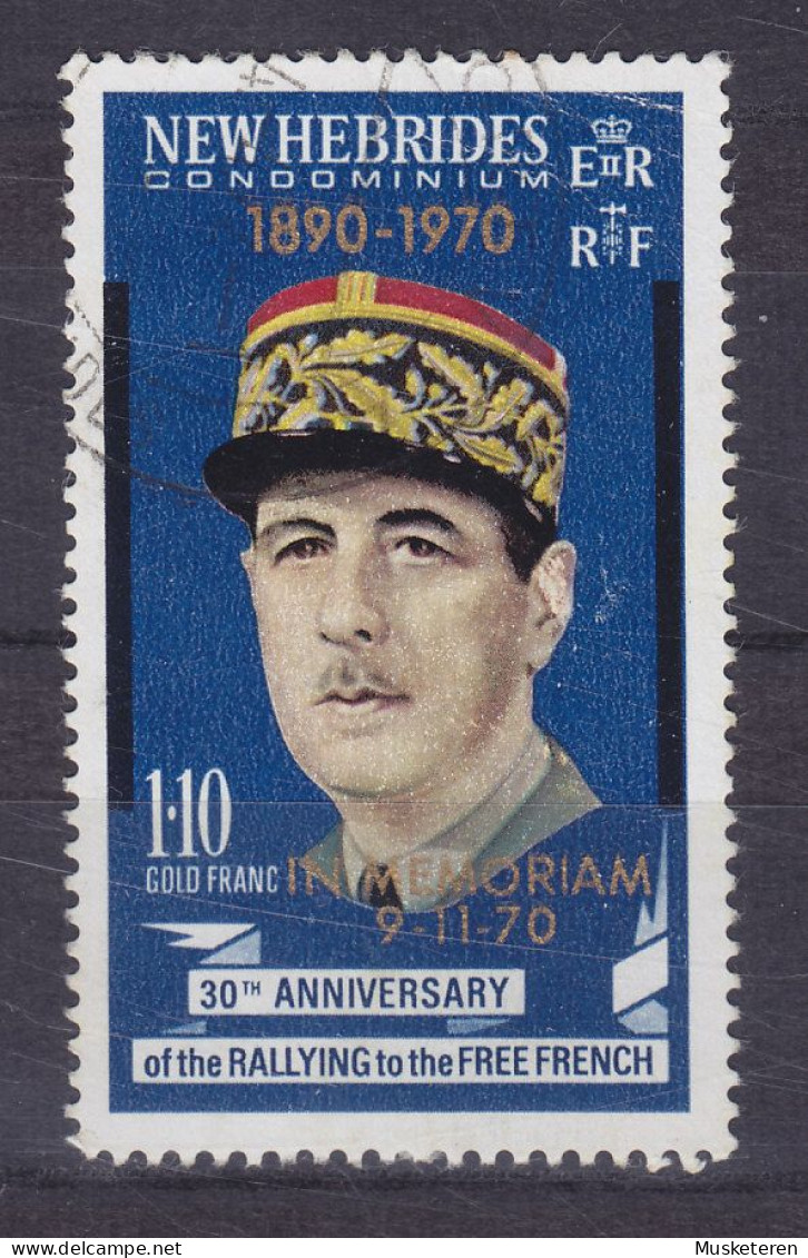 New Hebrides 1971 Mi. 302, 1.10 Fr. Charles De Gaulle Overprinted 'IN MEMORIAM' (o) - Used Stamps