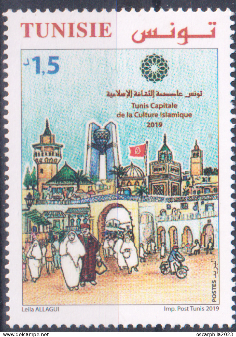 2019- Tunisie -  Tunis Capitale De La Culture Islamique -  1V MNH***** - Mezquitas Y Sinagogas