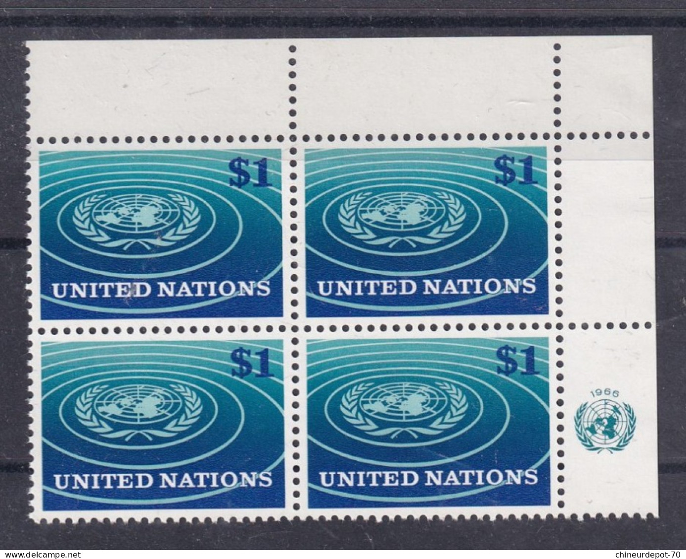 Nations Unies 1966 En Bloc De 4 Neufs Sans Charnières ** - Unused Stamps