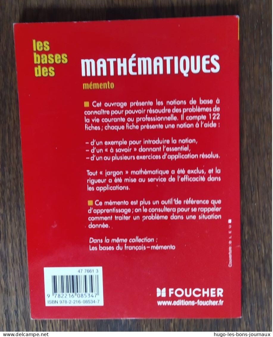 Collection Les Bases Des _ Mathématiques _ Mémento_Foucher - Fiches Didactiques