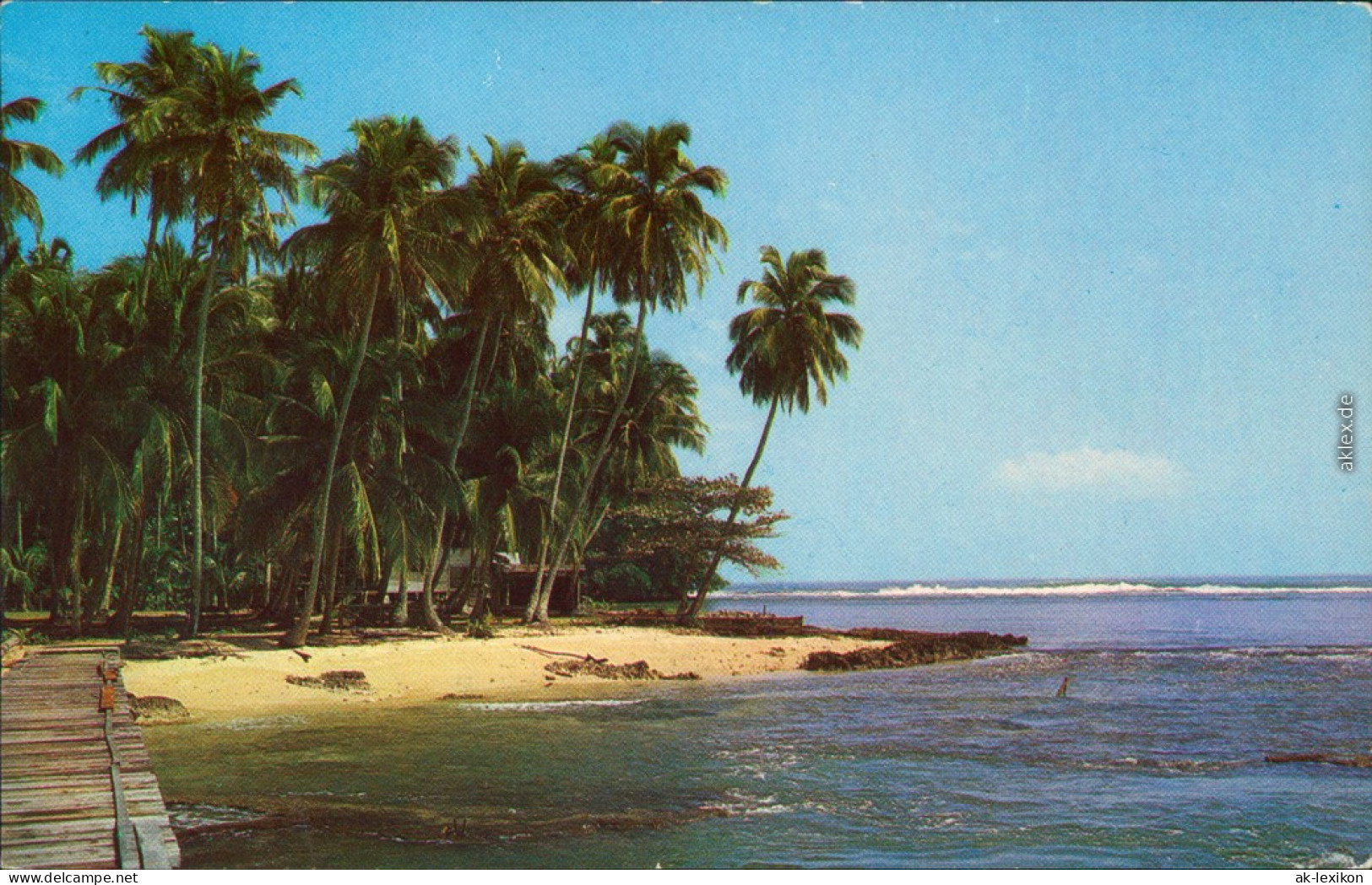 Postcard Insel Uvita Isla Uvita Strandhütte Palmen 1970 - Costa Rica