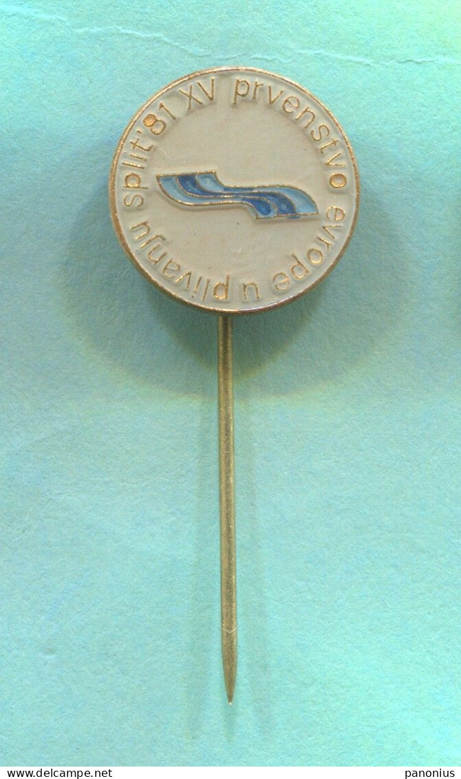 Swimming Natation - European Championship Split Croatia, Vintage Pin Badge Abzeichen - Natation