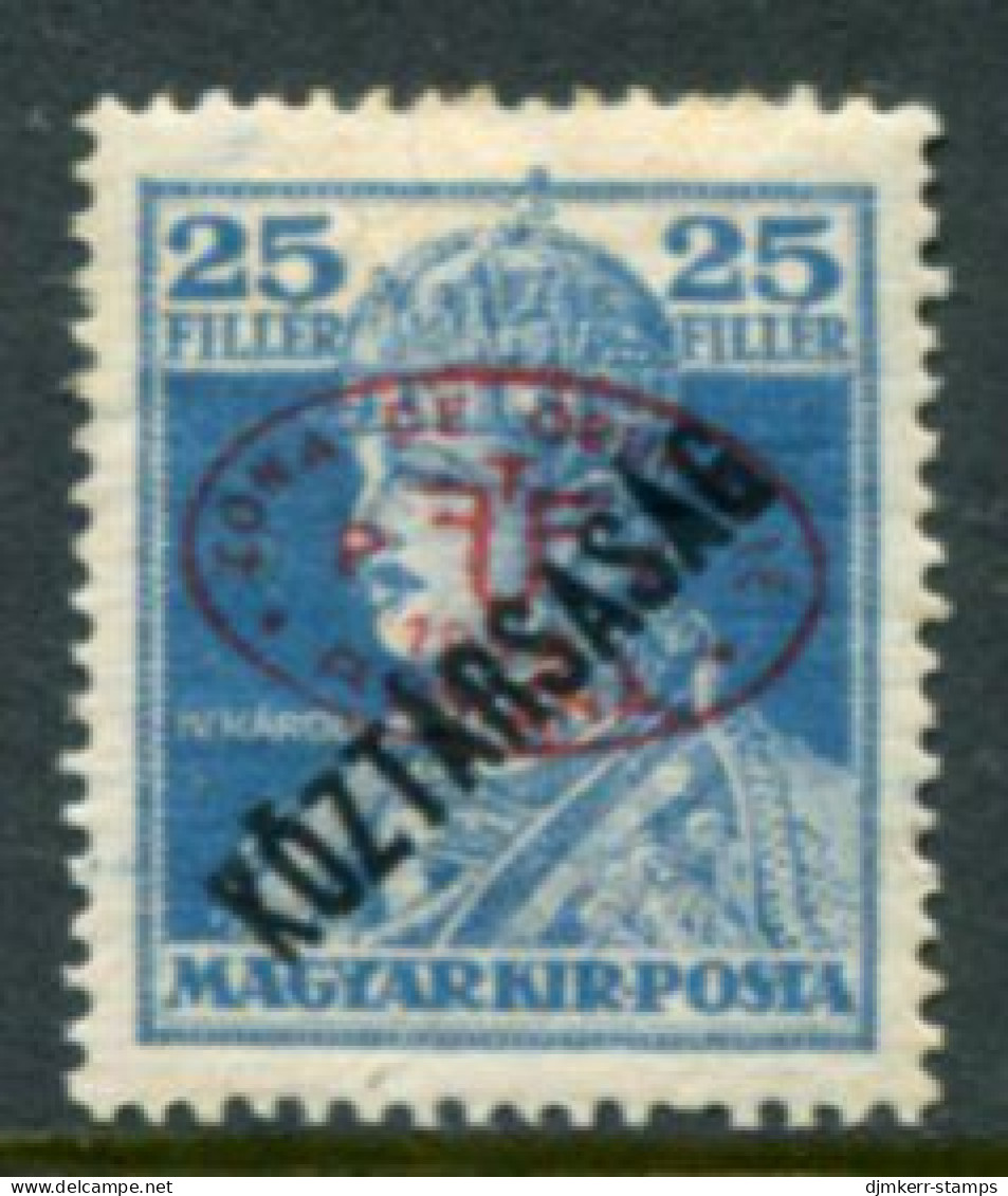 DEBRECEN 1919 25f Karl Köztarsasag With Red Overprint LHM / *   Michel 59a - Debreczin