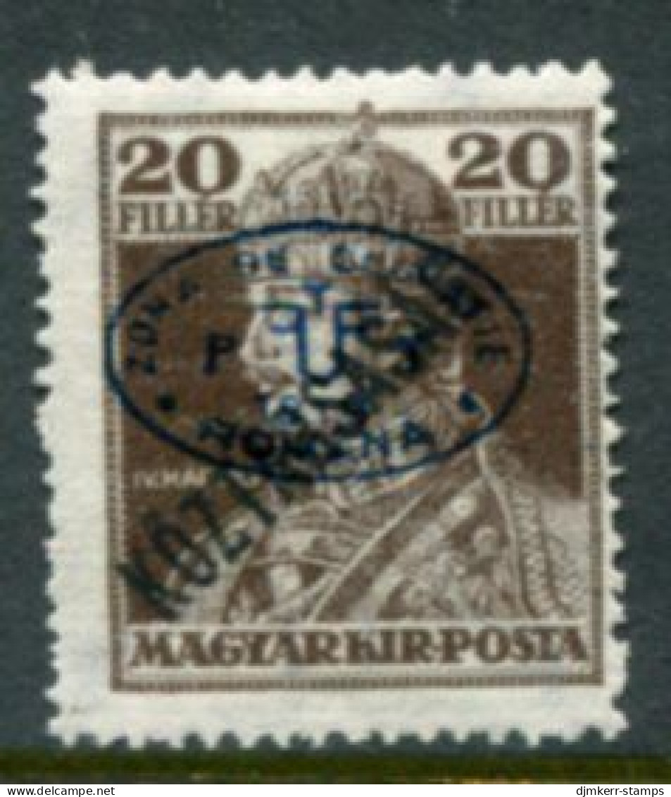 DEBRECEN 1919 20f Karl Köztarsasag With Black Overprint LHM / *   Michel 58c - Debreczin