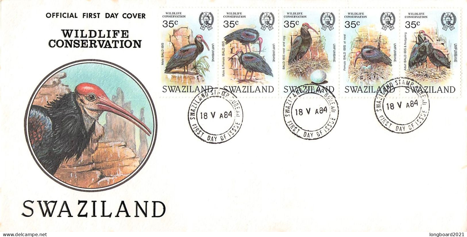 SWAZILAND - FDC 1984 WWF - IBIS / 4137 - Swaziland (1968-...)