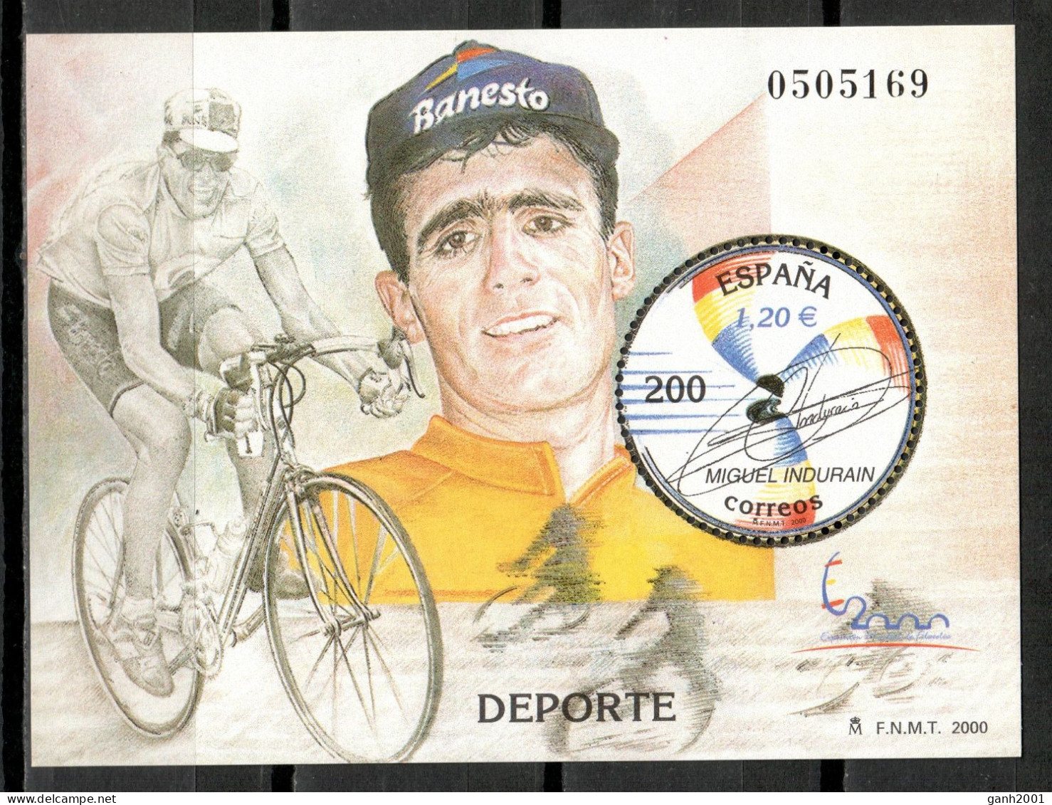 Spain 2000 España / Bicycles Bikes Cycling · Miguel Indurain MNH Ciclismo Bicicletas / Cu21256  10-29 - Vélo