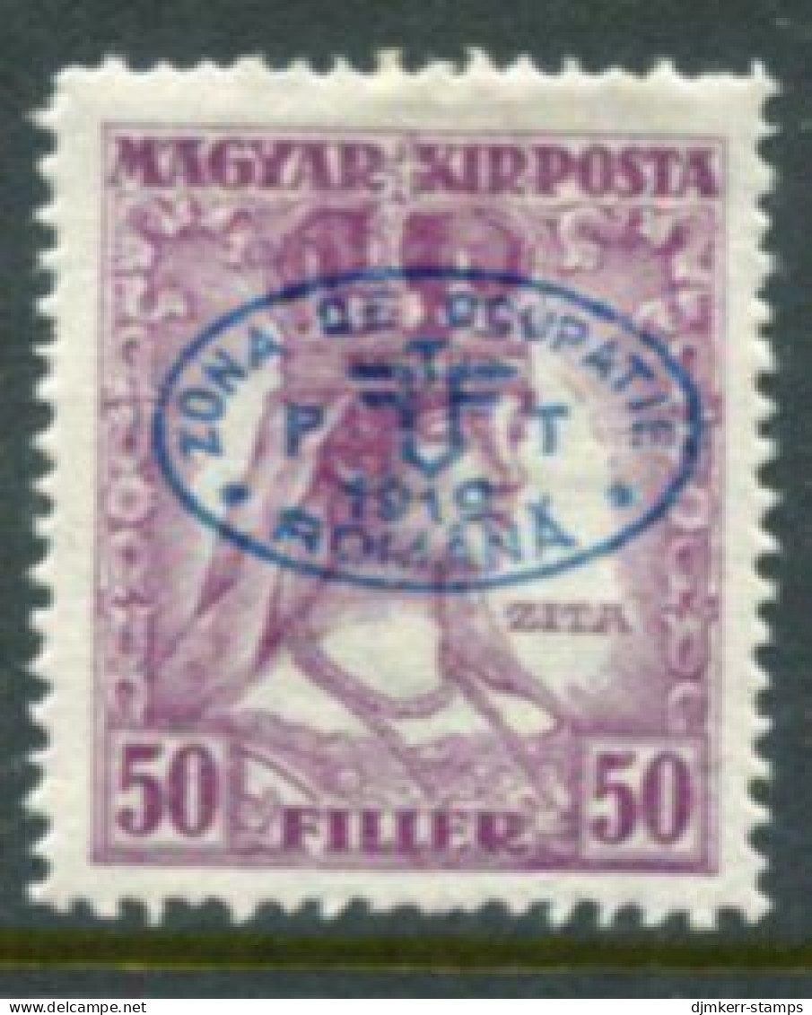 DEBRECEN 1919  50f . Zita With Blue Overprint LHM / *   Michel 42 - Debrecen