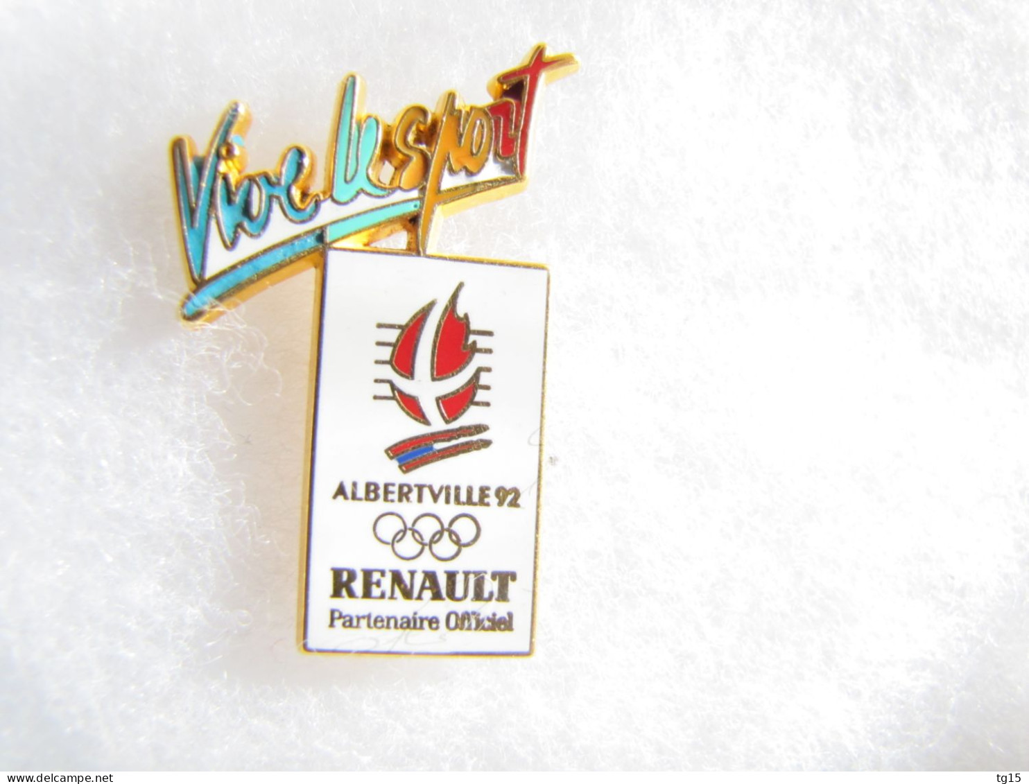 PIN'S    RENAULT  VIVE LE SPORT  ALBERTVILLE JEUX OLYMPIQUES 1992 Zamak - Renault