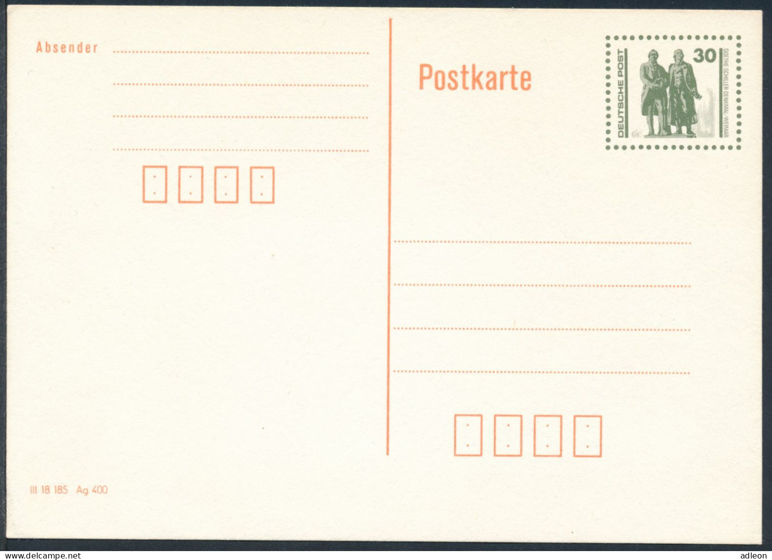 RDA - Entier Postal / DDR - Ganzsachen Mi.Nr. P 107 I ** - Postkarten - Ungebraucht