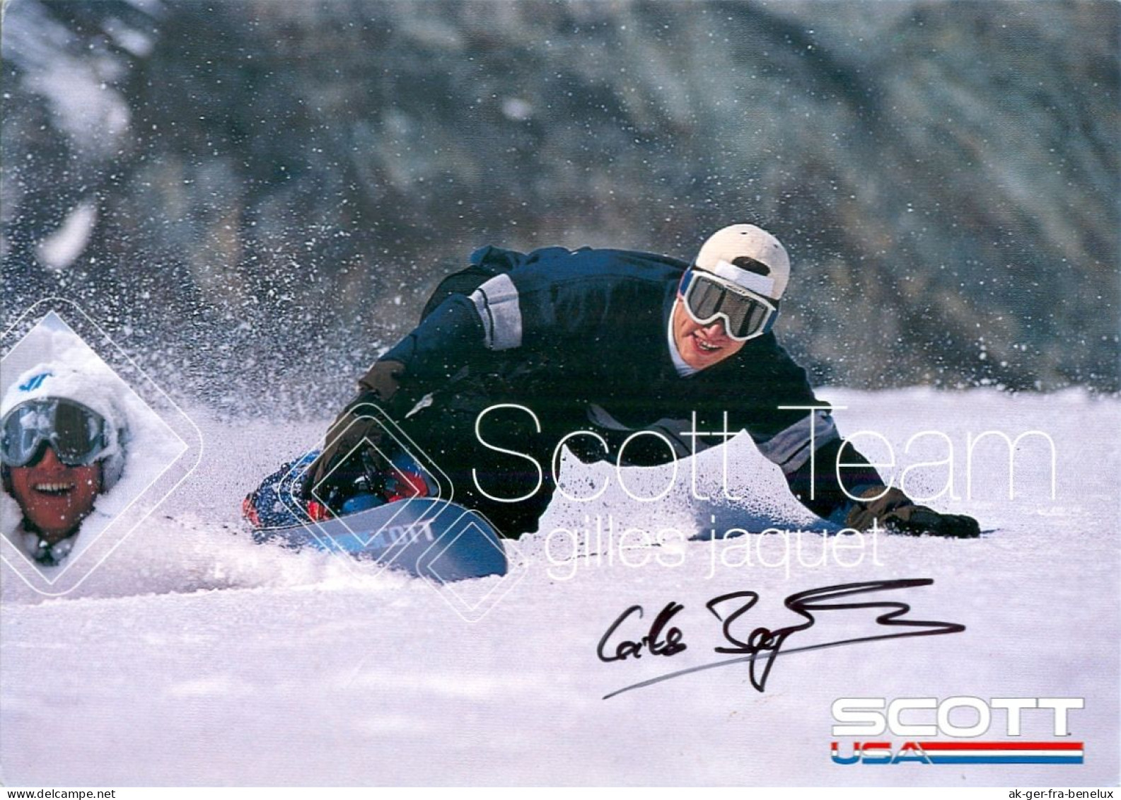 Autogramm Scott Team-AK Snowboarder Gilles Jaquet Schweiz La Chaux-de-Fonds ISF Olympia Weltmeister Helvetia Switzerland - Autographes