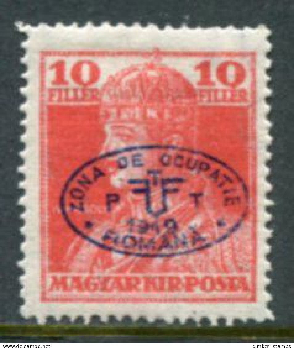 DEBRECEN 1919  10f .Karl With Blue Overprint LHM / *   Michel 37 - Debreczen