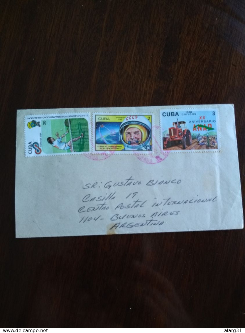 2 Air Letter Cuba.argentina.uruguay.1993.swimming Yv2994.tenis Yv2993.2257/2267.e8 Reg Letter Conmems 2p .3+ E14. - Natation