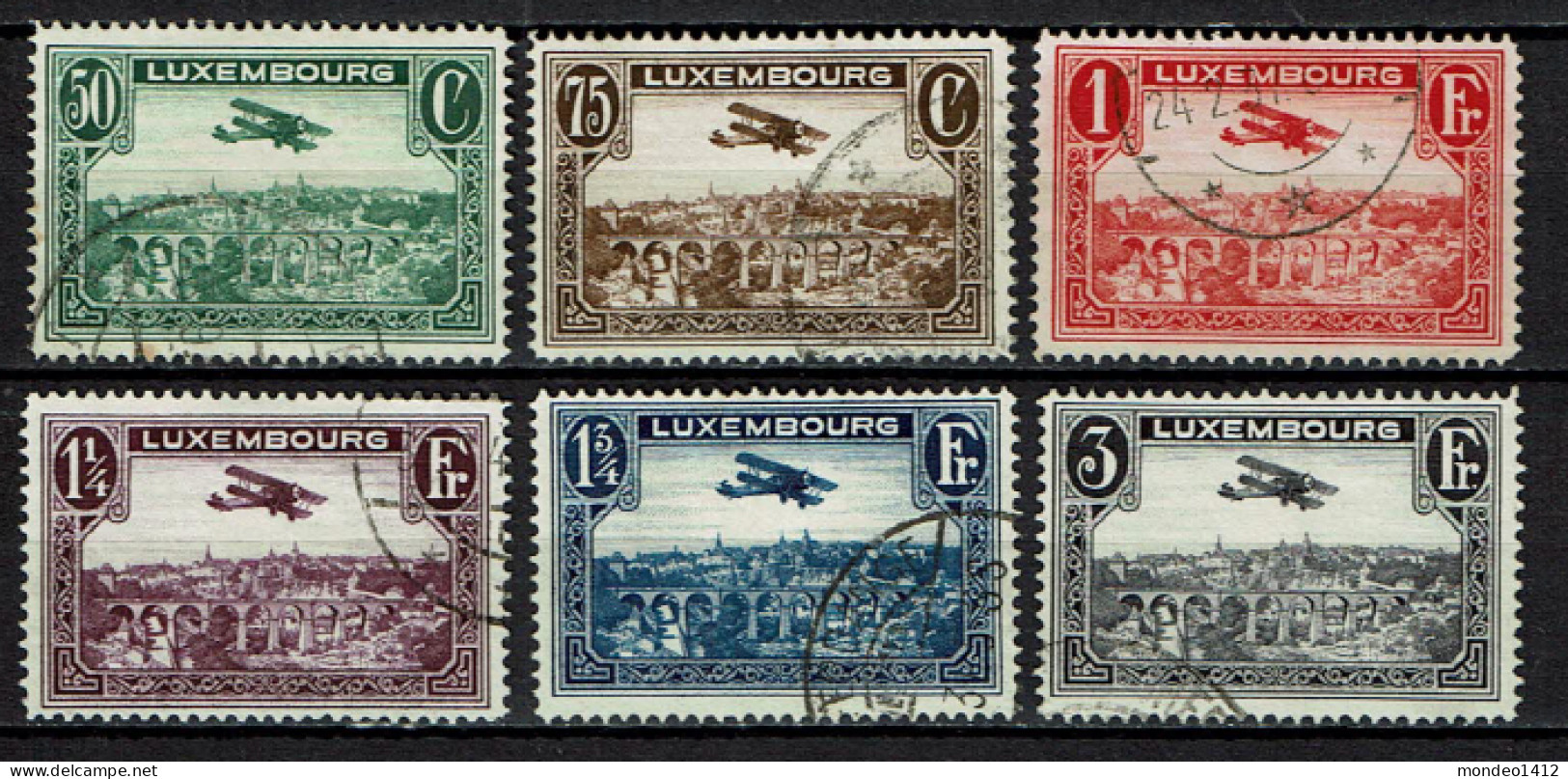 Luxembourg - Yvert  PA 1/6 - Oblitéré, Gebraucht - Vue De La Ville De Luxemboug En Avion - Used Stamps