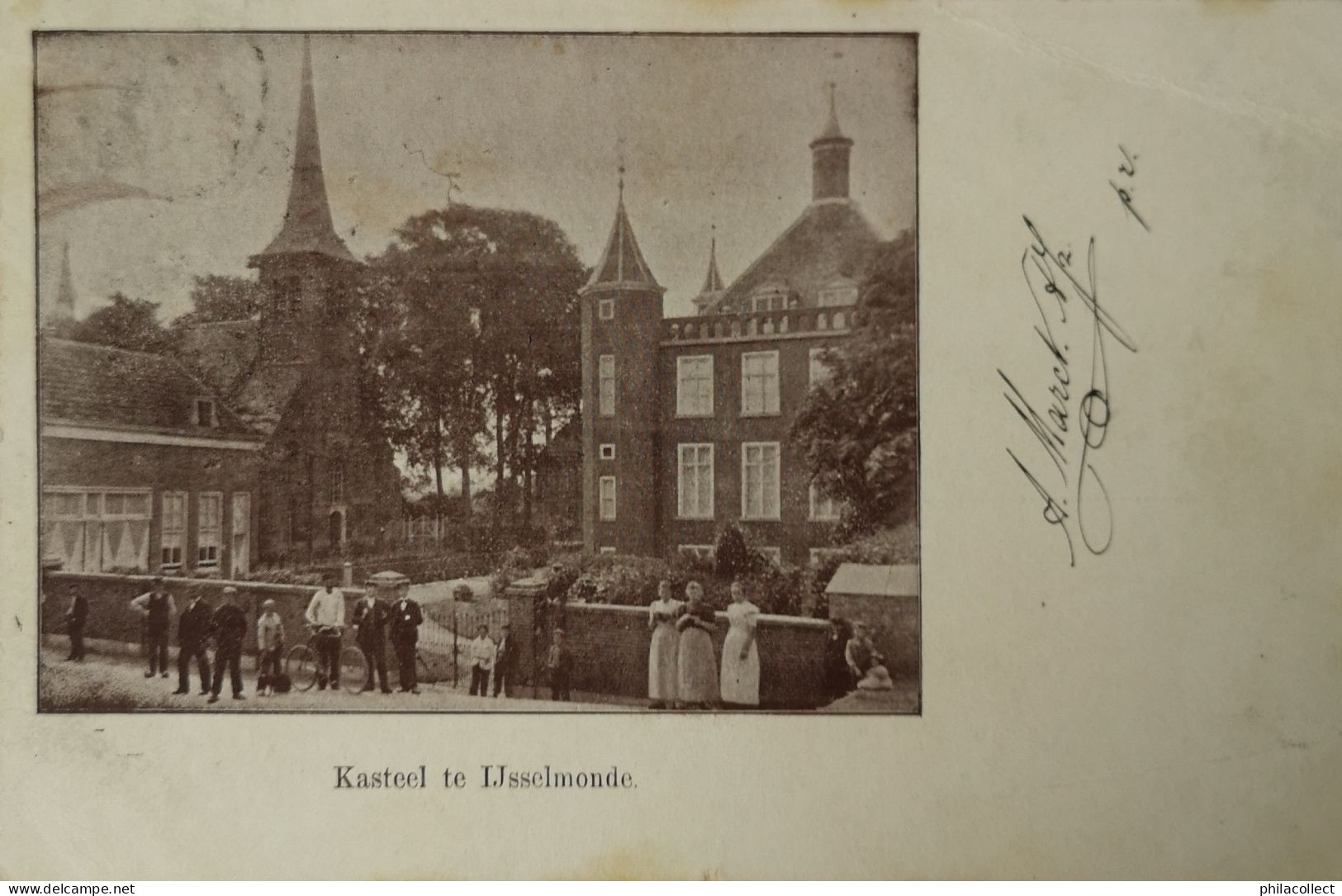 IJsselmonde (Rotterdam)  Kasteel (Veel Volk) Ca 1900? - Altri & Non Classificati