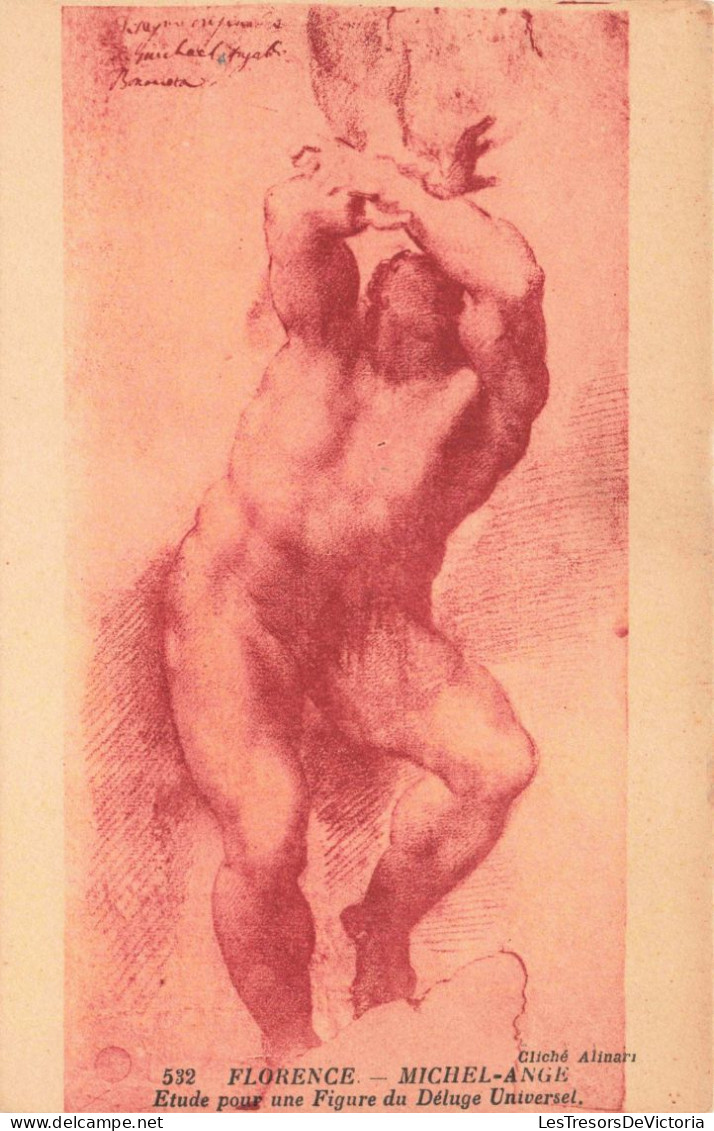 ARTS - Sculptures - Florence - Michel-Ange - Etude Pour Une Figure Du Déluge Universel - Carte Postale Ancienne - Esculturas