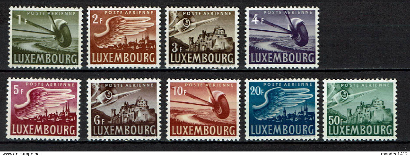 Luxembourg - Yvert  PA 7/15 - Neufs Avec Charnière - Boucle De La Moselle Et Vue De Luxembourg - Nuevos