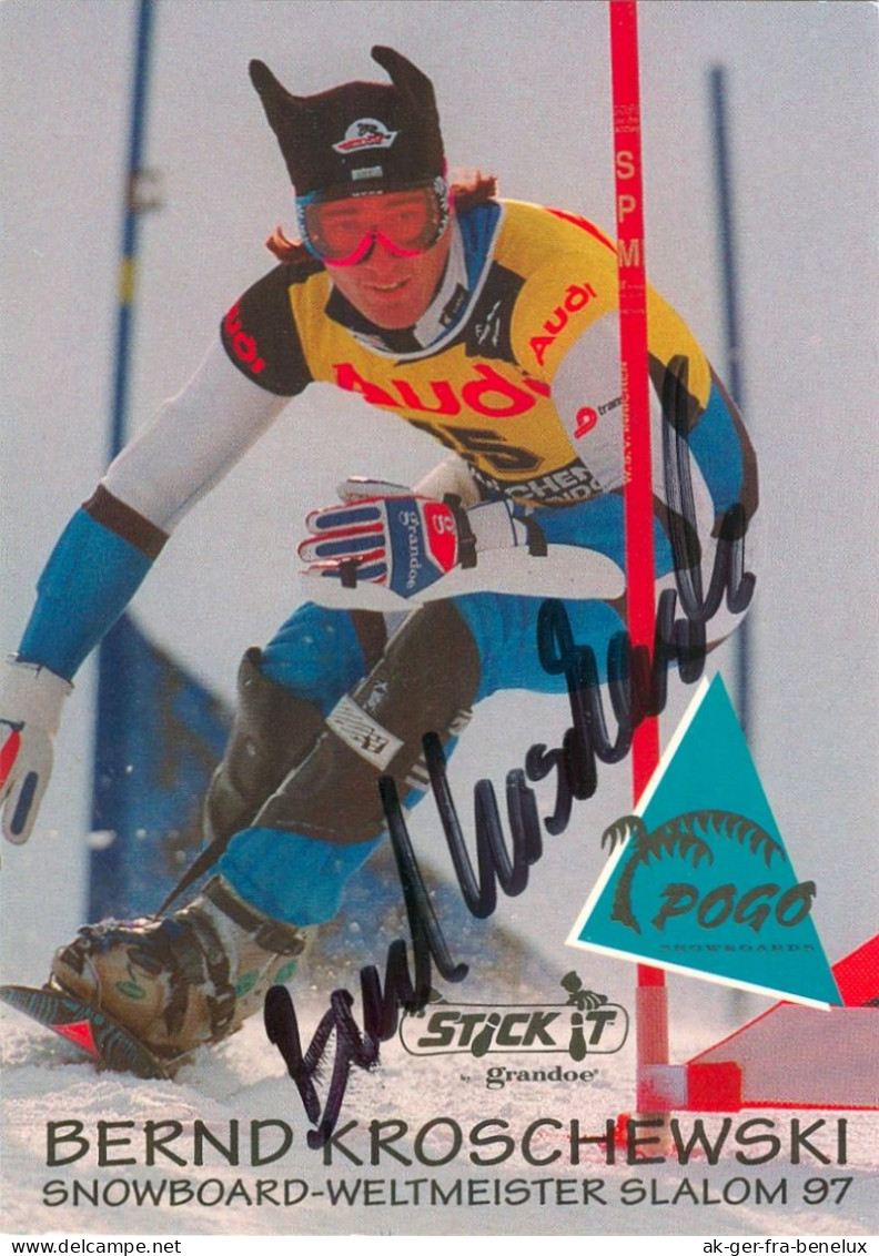 Autogramm AK Snowboarder Bernd Kroschewski Konstanz Frickingen Salem Olympia 1998 DSV FIS Bayern Weltmeister Olympia - Autogramme