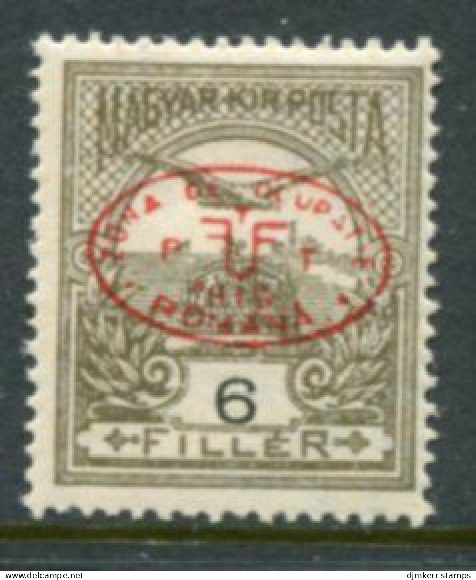 DEBRECEN 1919  6 F Turul With Red Overprint LHM / *   Michel 3 - Debreczen