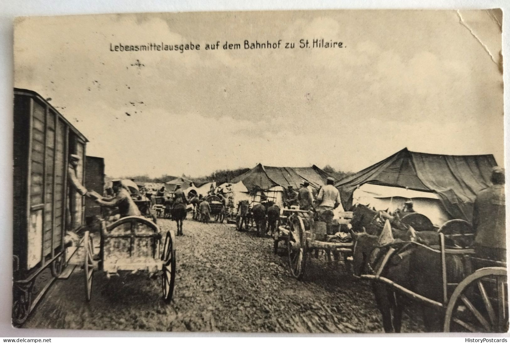 St. Hilaire, Lebensmittelausgabe Auf Dem Bahnhof, Feldpost, 1915 - Autres & Non Classés