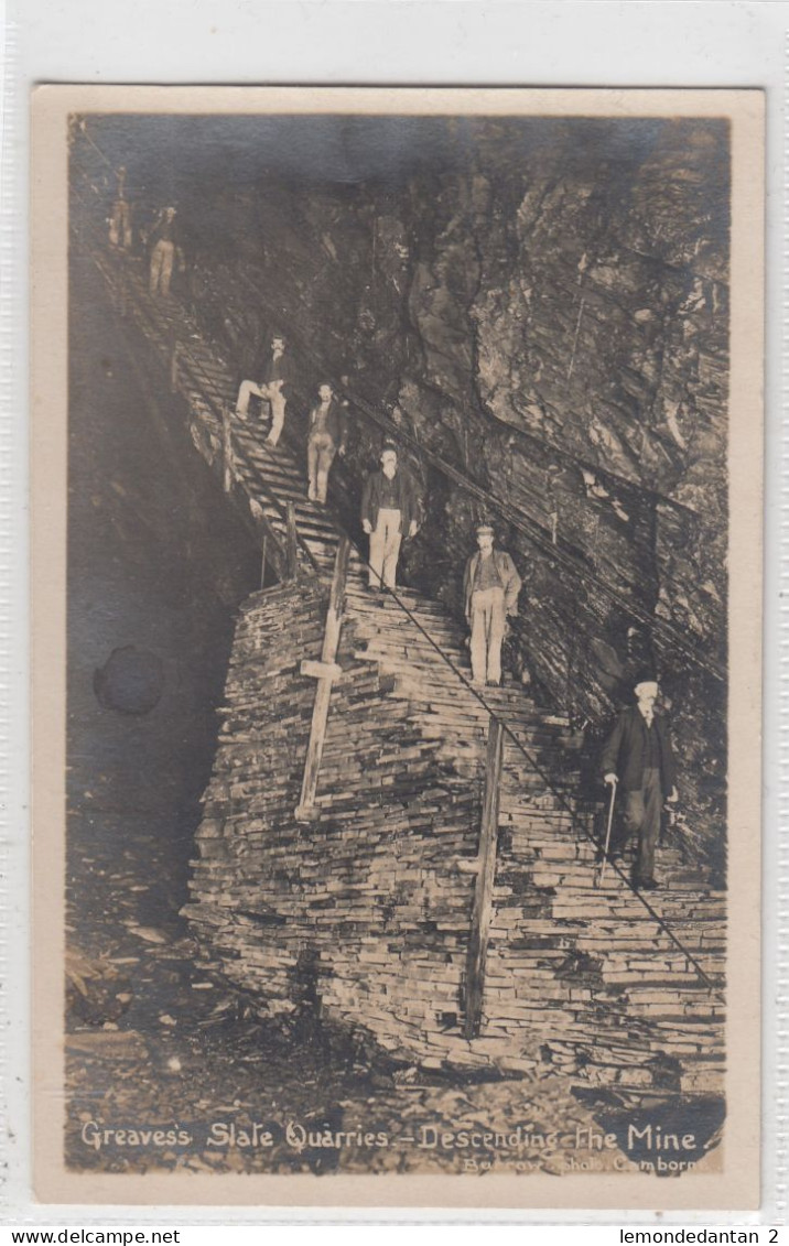 Greaves's Slate Quarries. Descending The Mine. * - Gwynedd