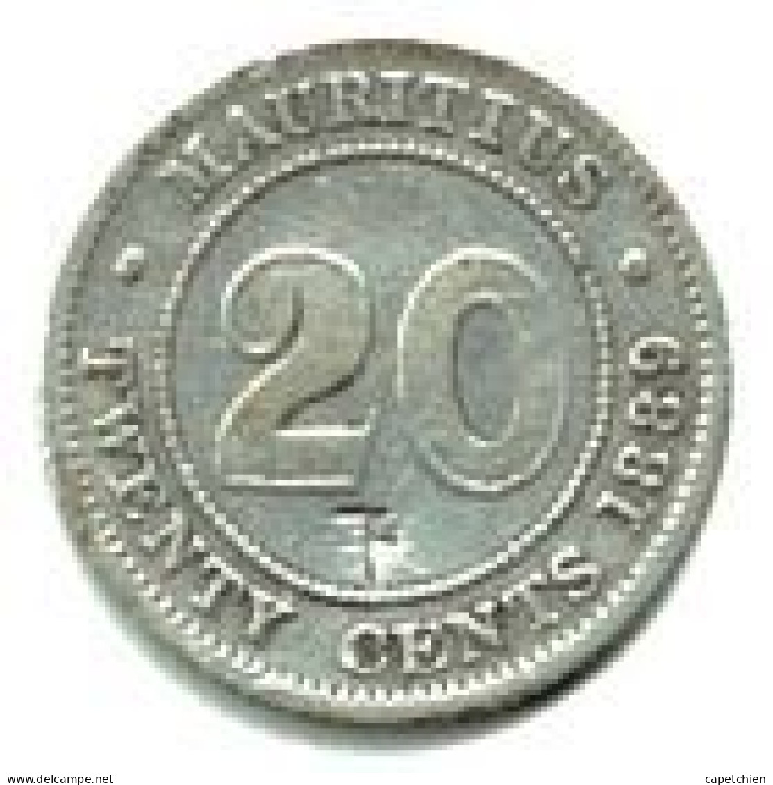 MAURITIUS / ILE MAURICE / VICTORIA QUEEN / 20 CENTT / 1889 H / ARGENT / Léger Choc Sous 20 / 2.12 G / 18 Mm - Colonie