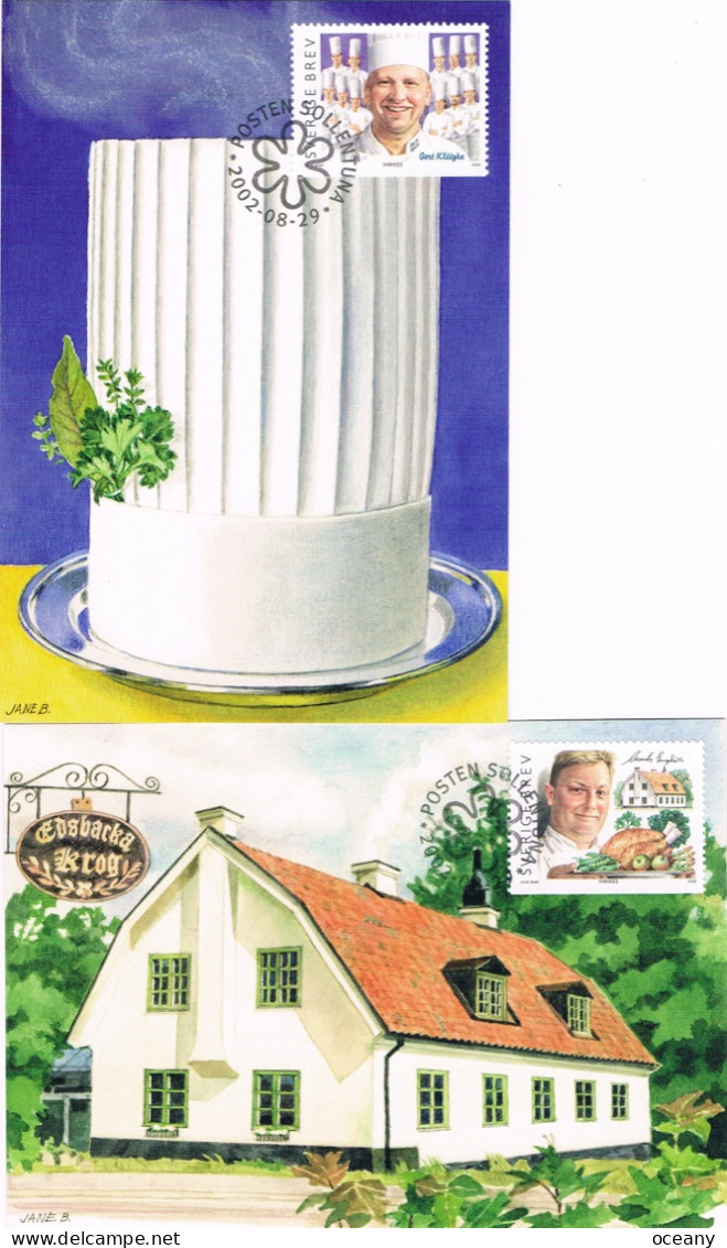 Suède - Gastronomie Suédoise CM 2286/2291 (année 2002) - Cartoline Maximum