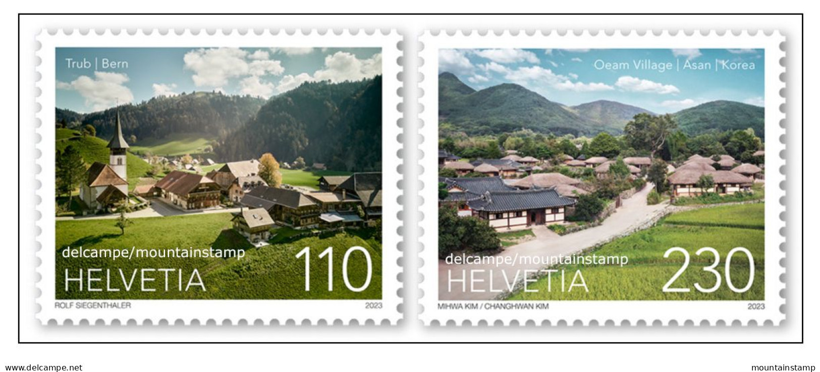 Switzerland 2023 (2023/3) Joint Issue With South Korea Church Oeam Village (South Korea) Trub (Bern/Switzerland) MNH ** - Unused Stamps