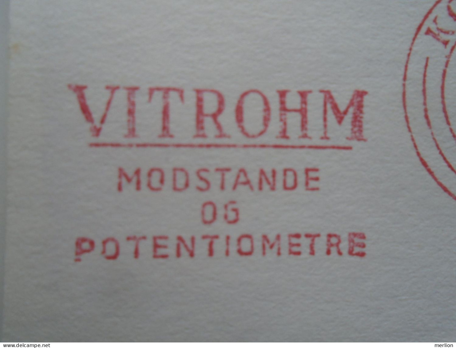 D200476   Red  Meter Stamp Cut- EMA - Freistempel  - Denmark -Danmark -  1970 Kobenhavn - VITROHM -Electro - Maschinenstempel (EMA)