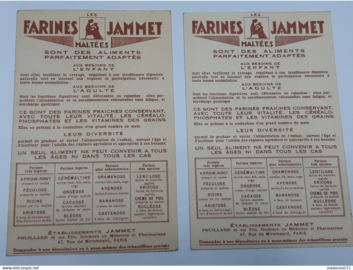 Illustrateur Droit - Lot De 4 Cartes Normandie - Auvergne Avec Publicité De La Farine Jammet .. Lot10 - Droit