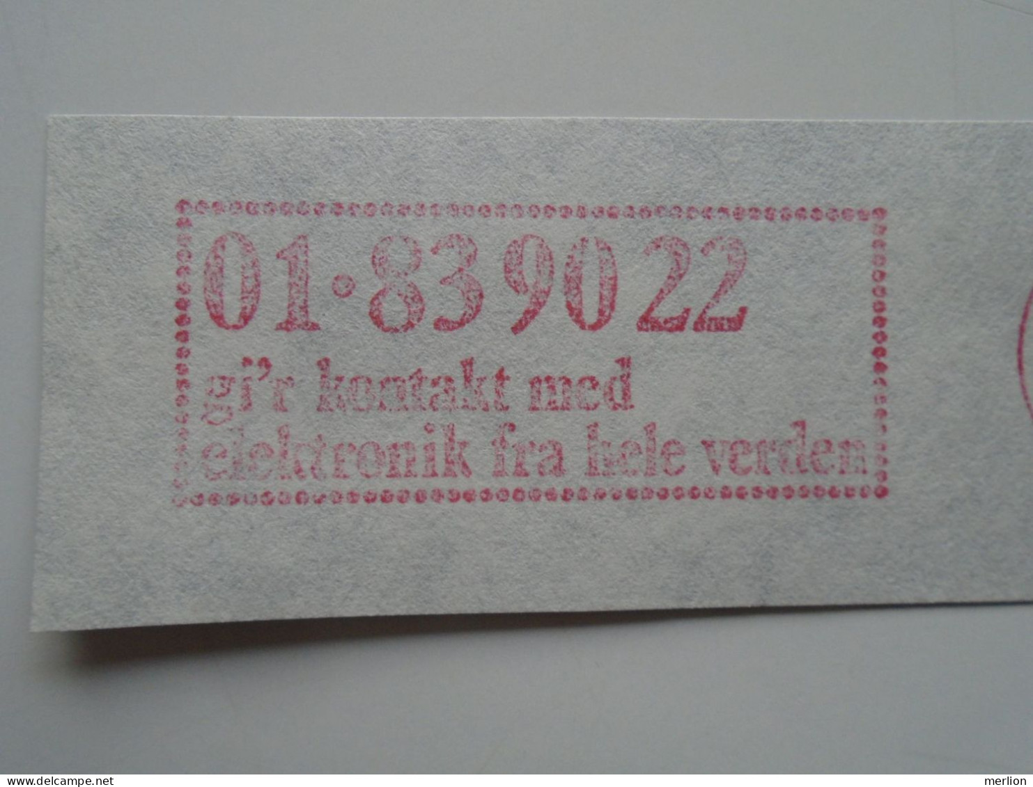 D200477   Red  Meter Stamp Cut- EMA - Freistempel  - Denmark -Danmark -  1978  Kobenhavn - Kontakt Med Elektronik - Machines à Affranchir (EMA)