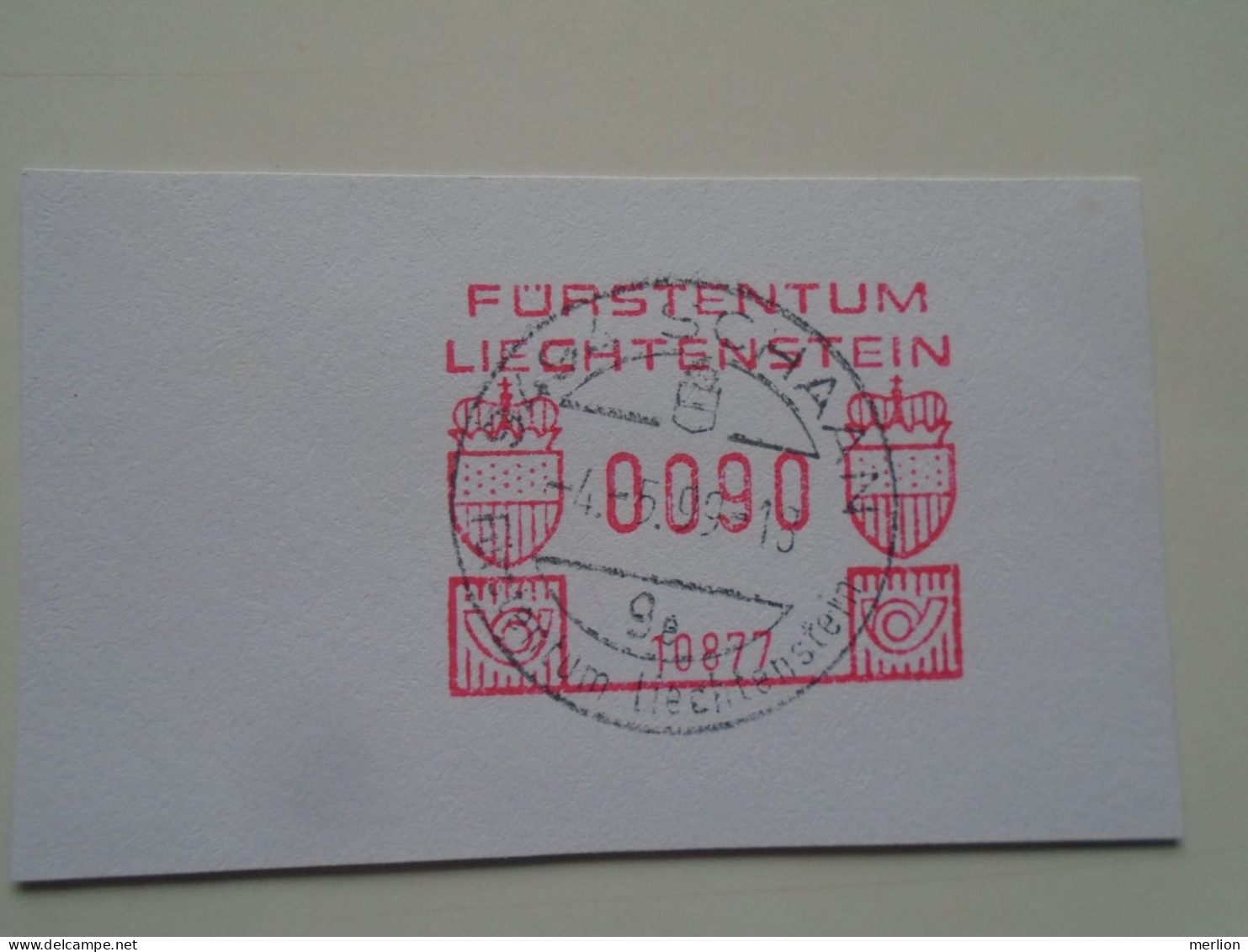 D200479     Red  Meter Stamp Cut- EMA - Freistempel  -1999  Liechtenstein  -SCHAN - Frankeermachines (EMA)