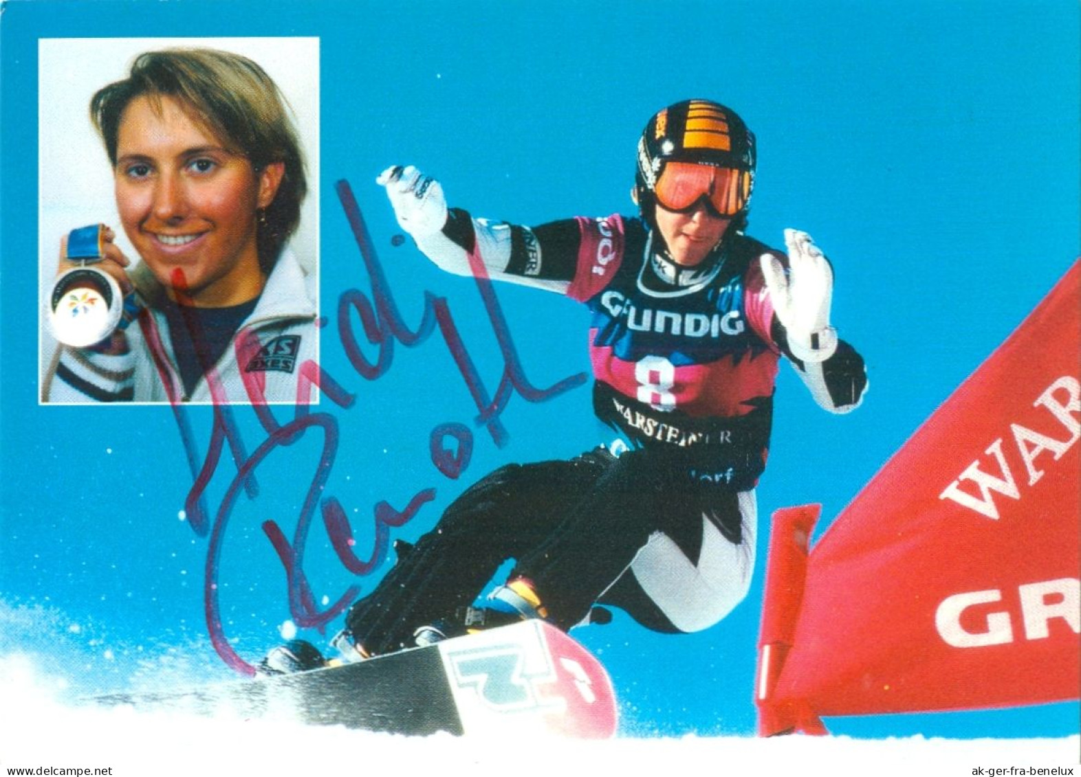 1) Autogramm AK Snowboarderin Heidi Renoth Berchtesgaden Rosenheim Bayern Olympia Silber 1998 DSV FIS Weltmeisterin - Autogramme