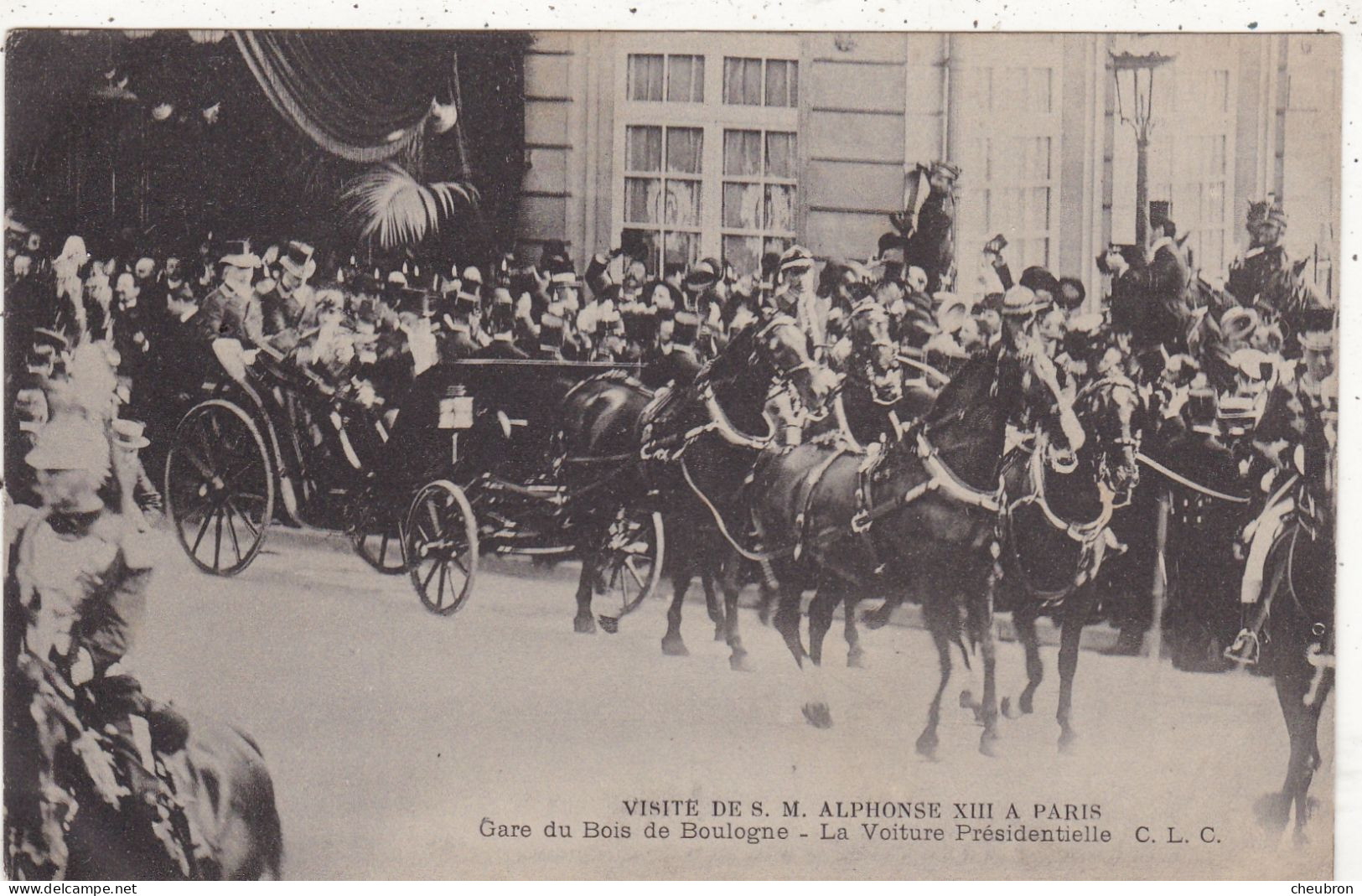 EVENEMENTS. PARIS. VISITE DE S.M. ALPHONSE XIII LE 30 MAI 1905. GARE DU BOIS DE BOULOGNE. LA VOITURE PRESIDENTIELLE. - Recepties