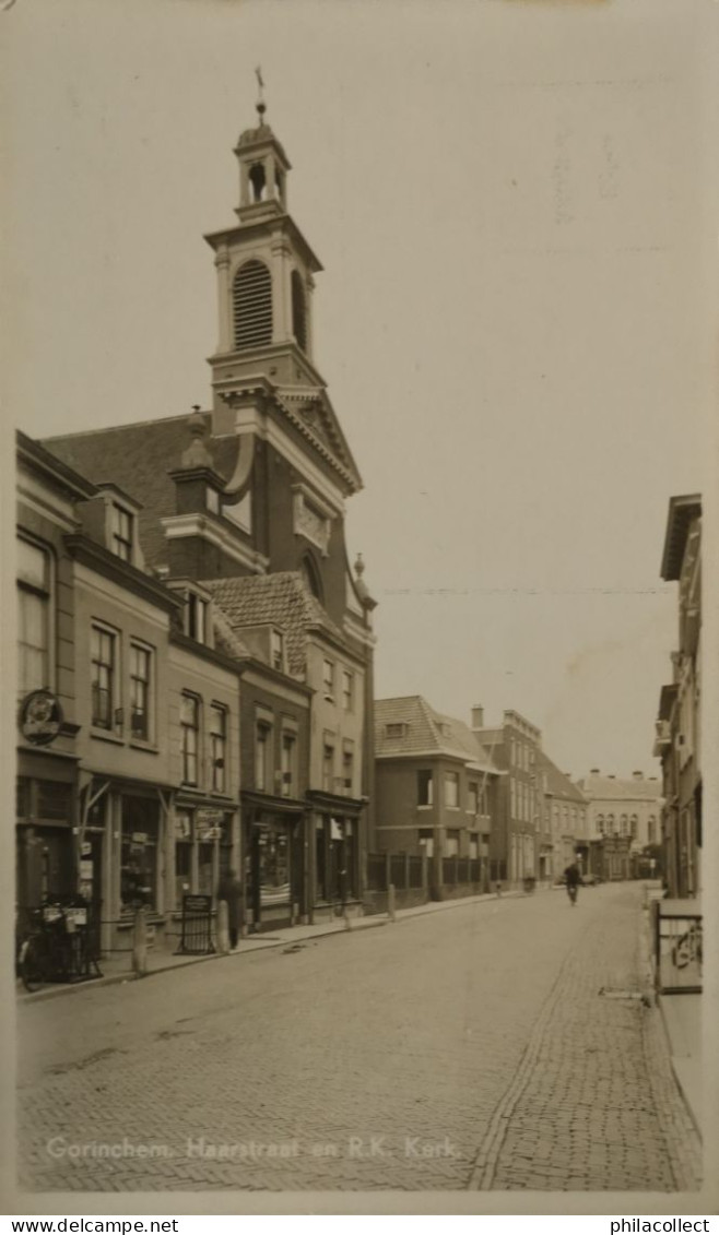 Gorinchem // Echte Foto // Haarstraat Met R. K. Kerk (Winkels) Ca 1946 - Gorinchem