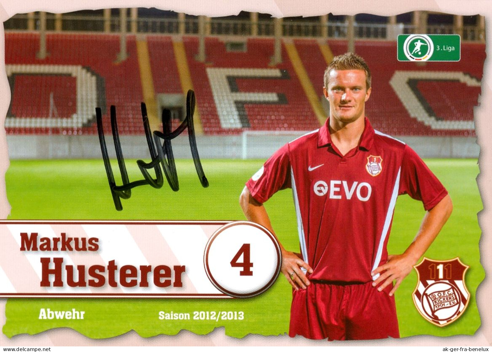 AK Markus Husterer Offenbacher Kickers 12-13 Böhmfeld Eintracht Frankfurt FSV Eintracht Braunschweig FC Bayern München - Authographs