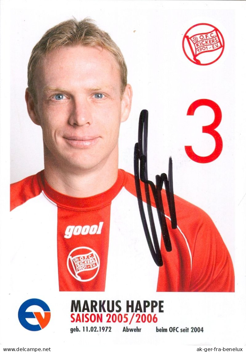 AK Markus Happe Offenbacher Kickers 05-06 Mecklenbeck Wolbeck SC Preußen Münster Bayer 04 Leverkusen FC Schalke 04 Köln - Handtekening